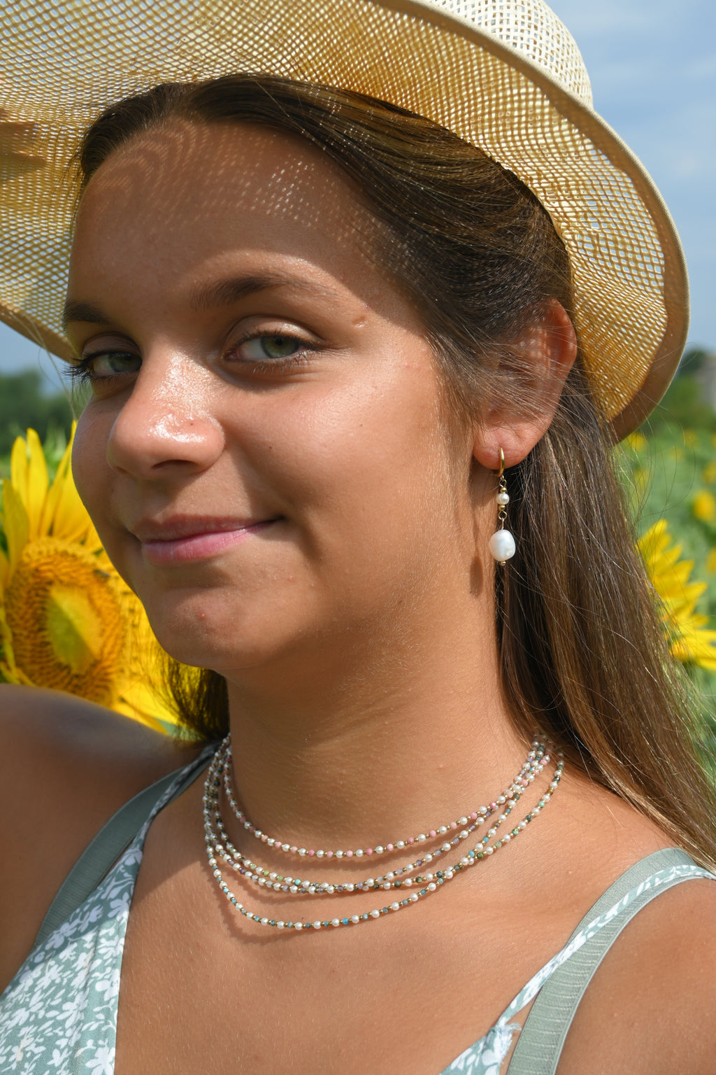 Collier Eden – Ras de Cou Perles & Pierres Naturelles