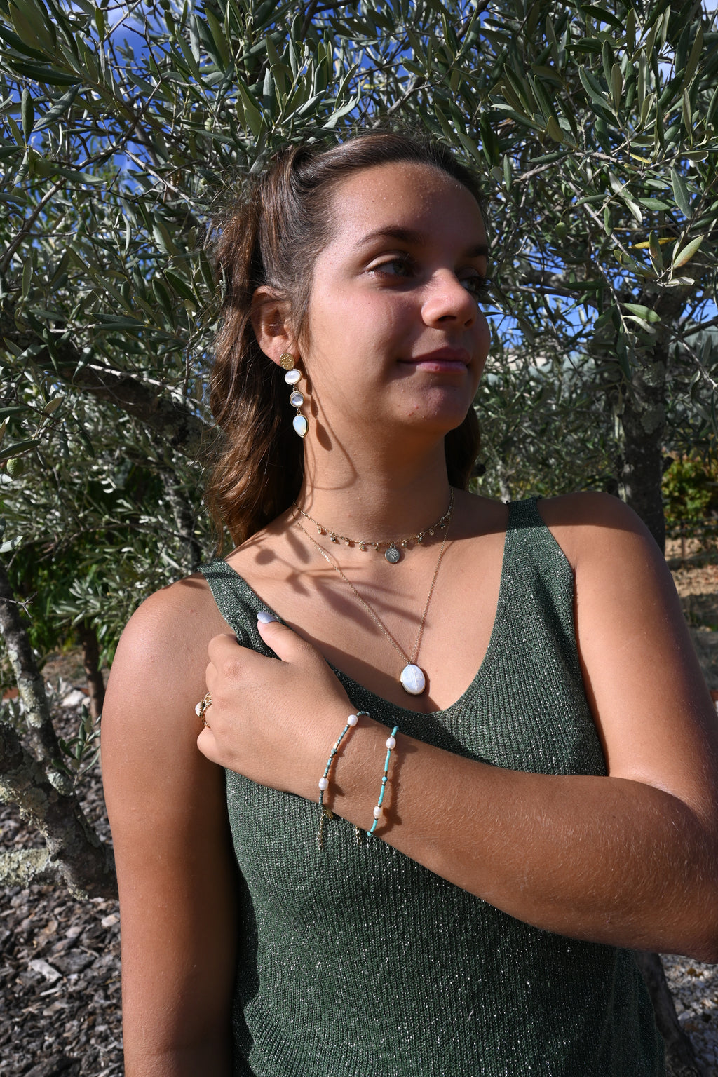 Bracelet LOLA | Perles d'Eau Douce & Pierres Naturelles | Or et Âme Bijoux