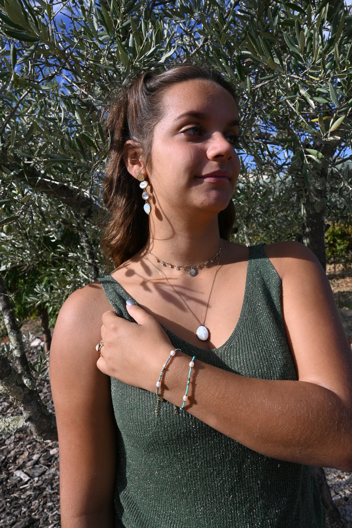 Bracelet LOLA | Perles d'Eau Douce & Pierres Naturelles | Or et Âme Bijoux