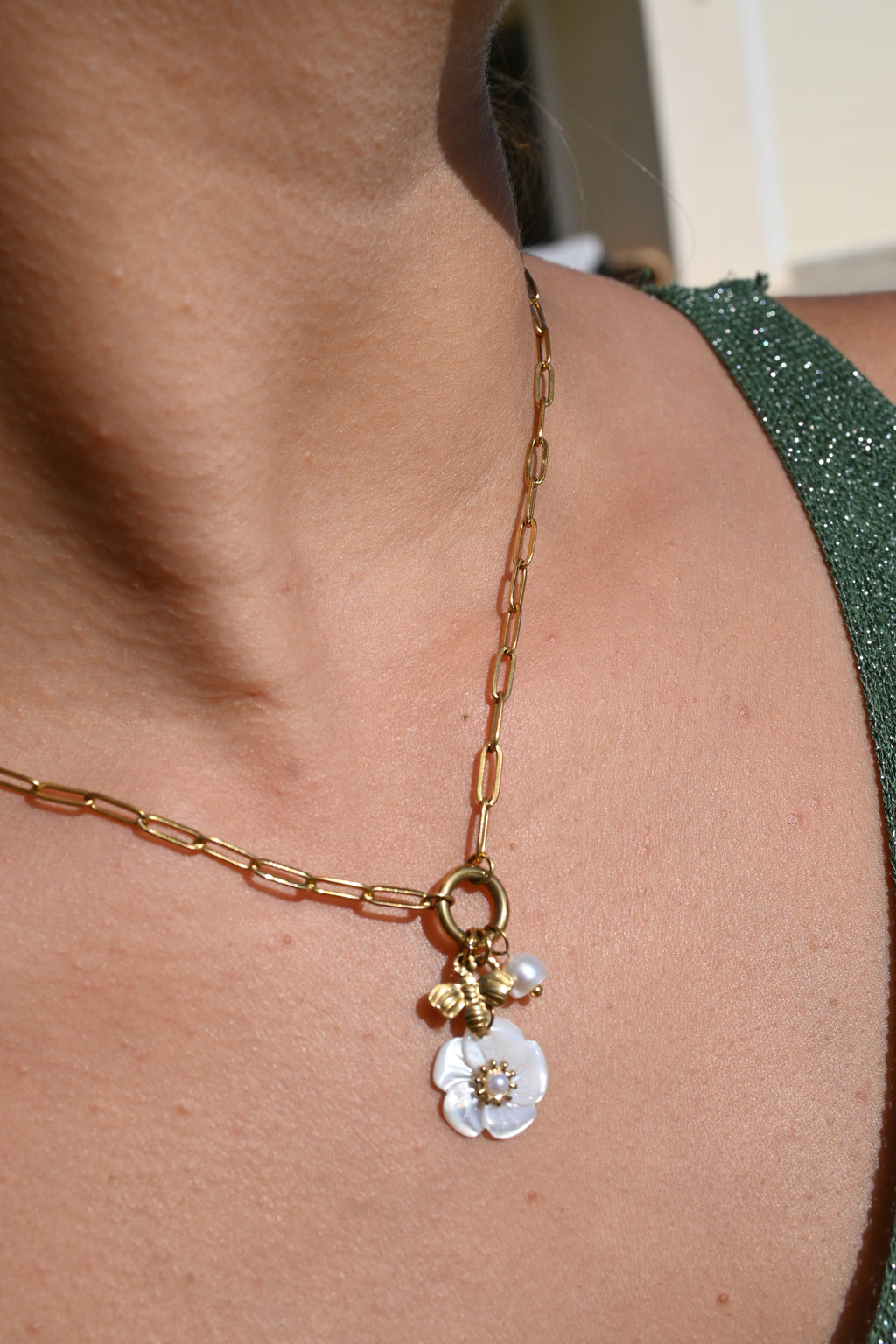 Collier ELINE Nacre  Acier Inoxydable | Or et Ame Bijoux