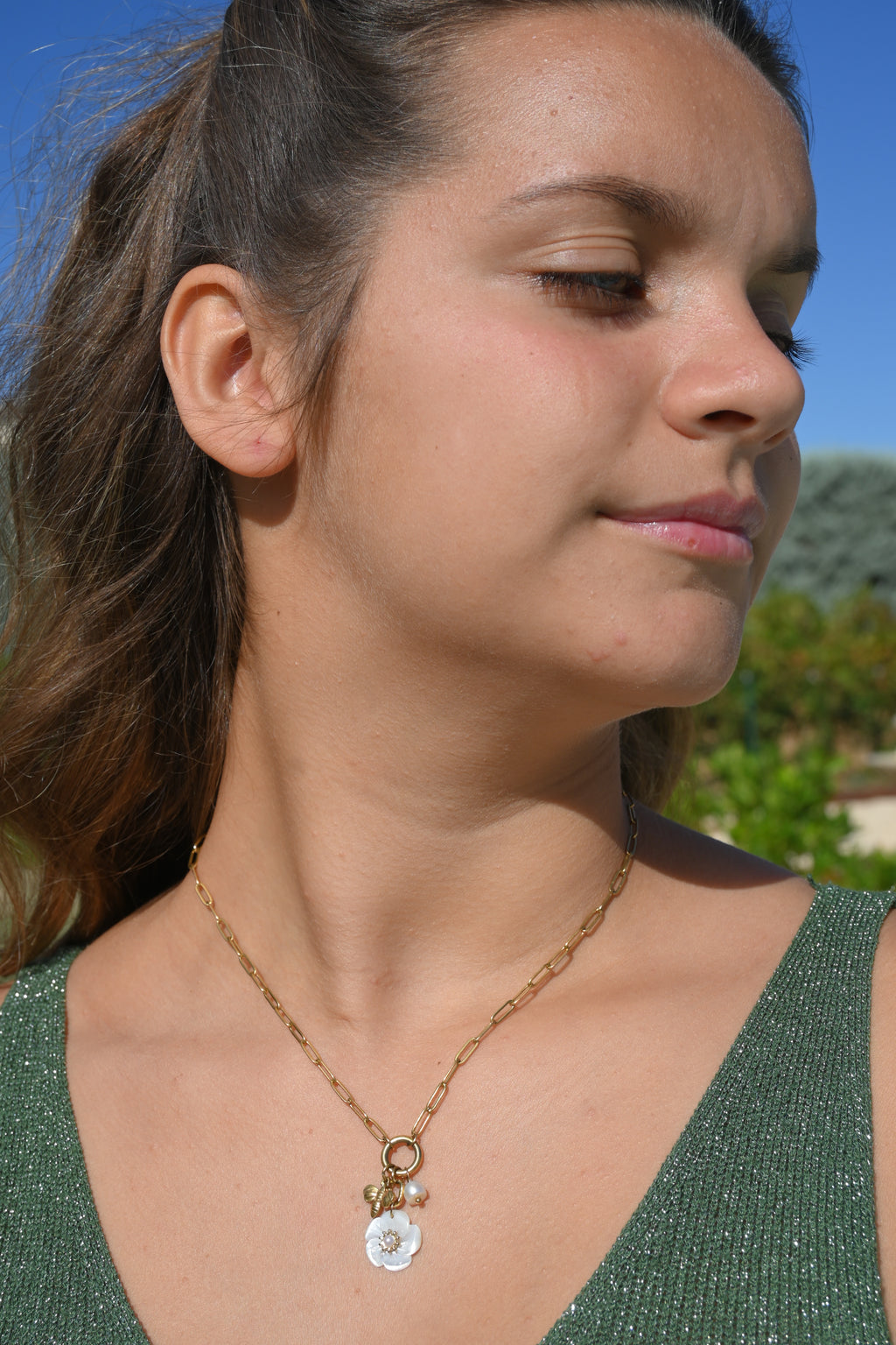 Collier ELINE Nacre  Acier Inoxydable | Or et Ame Bijoux