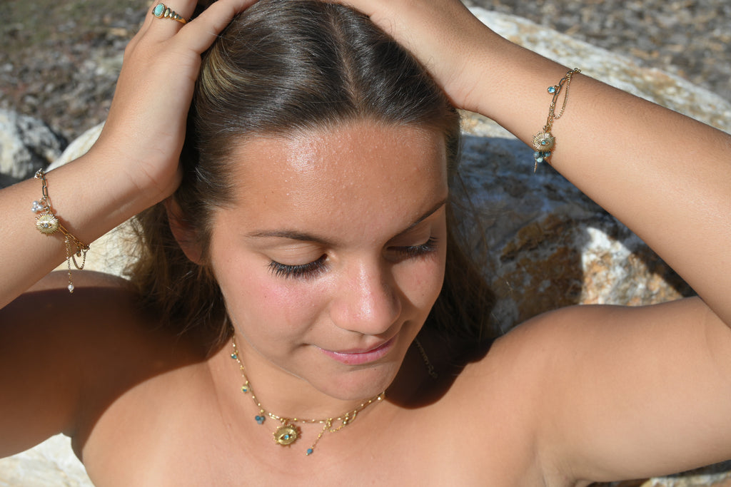 Collier Aïcha – Sodalite & Pendentif Œil