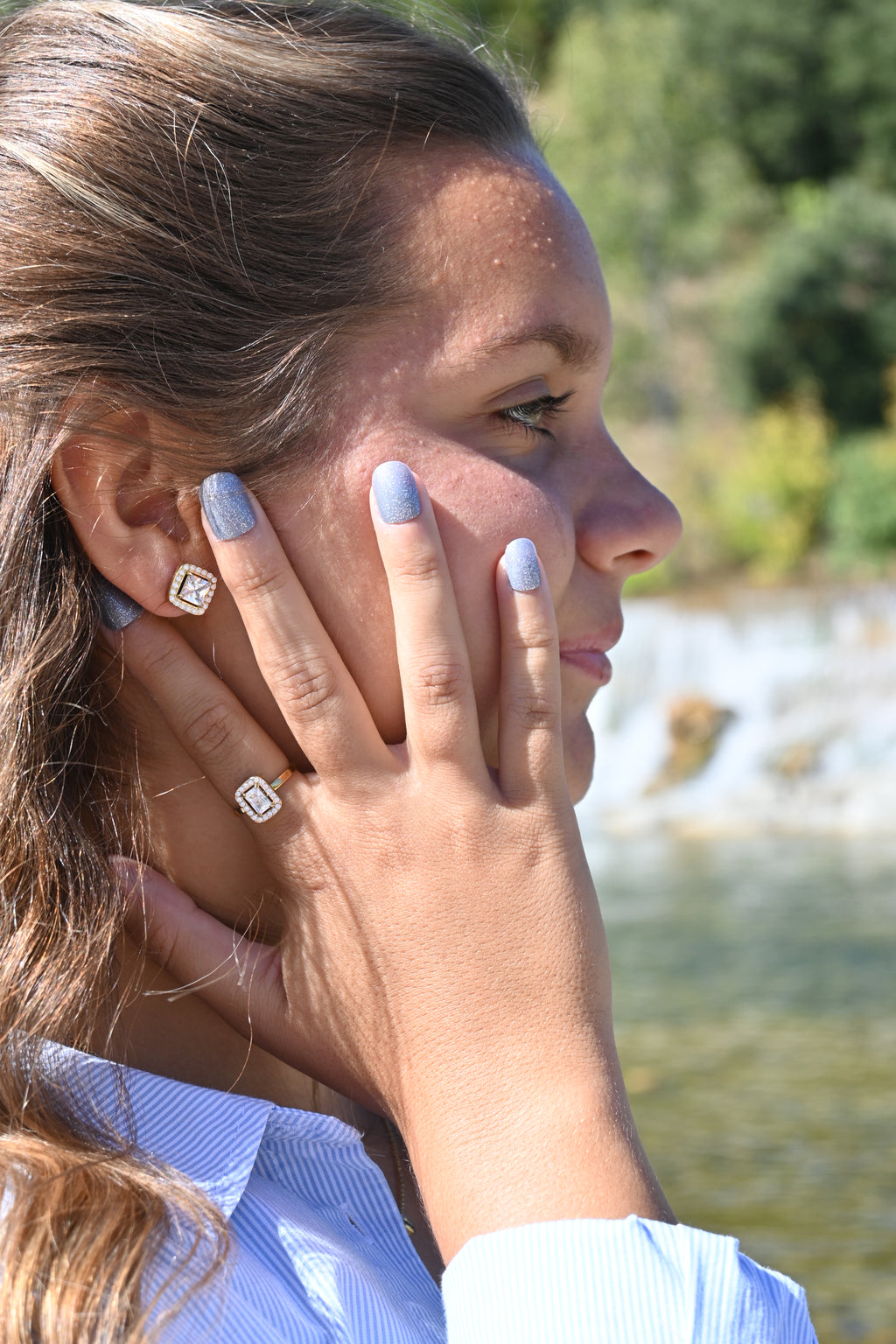 BAGUE DARCY - Zirconium Carré Doré