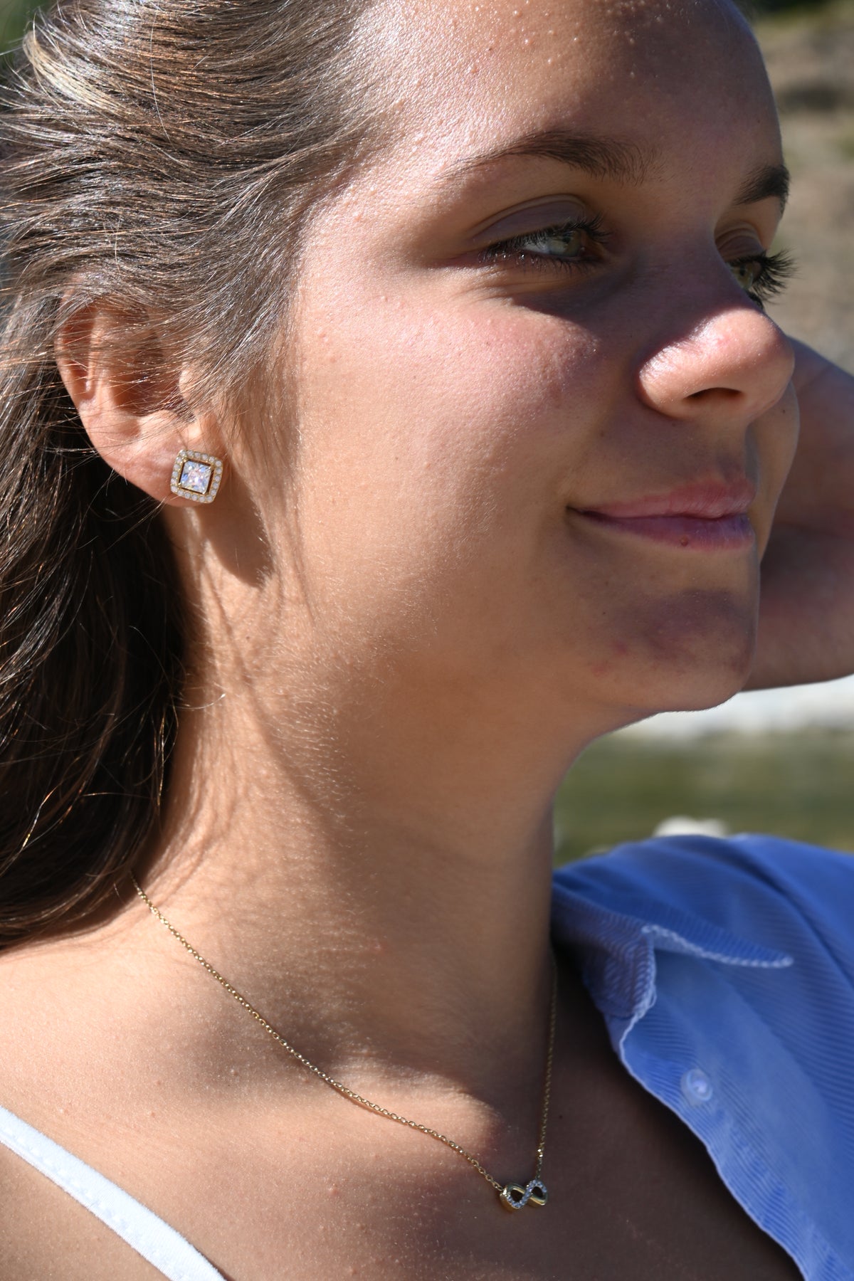 BO DARCY - Boucles d'oreilles Carré Zirconium