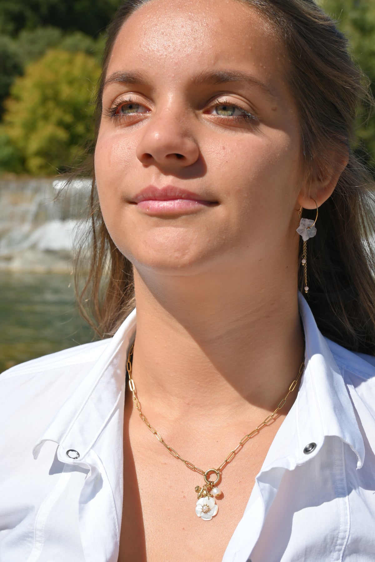 Collier ELINE Nacre  Acier Inoxydable | Or et Ame Bijoux