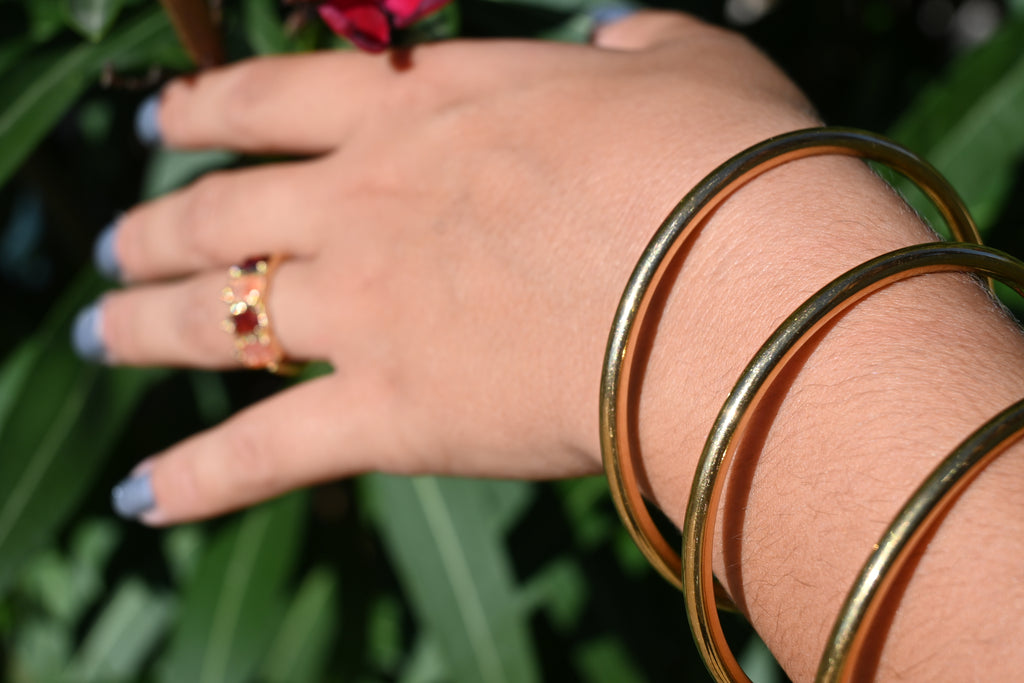 ELY – Bracelets joncs dorés en acier inoxydable