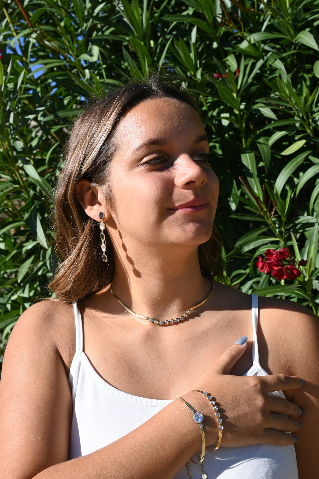 Bracelet Victoria doré – Chaîne serpent et zircon