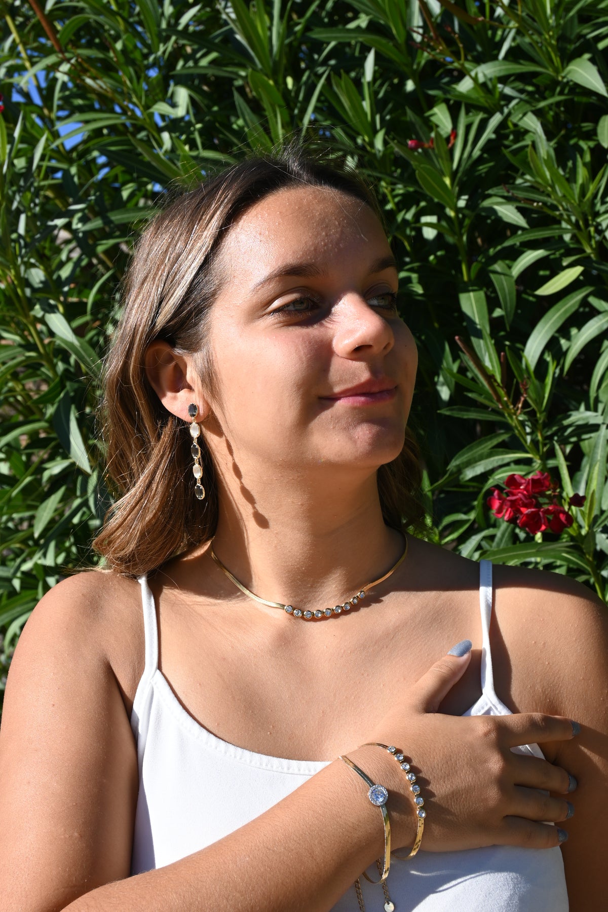 Bracelet Victoria doré – Chaîne serpent et zircon