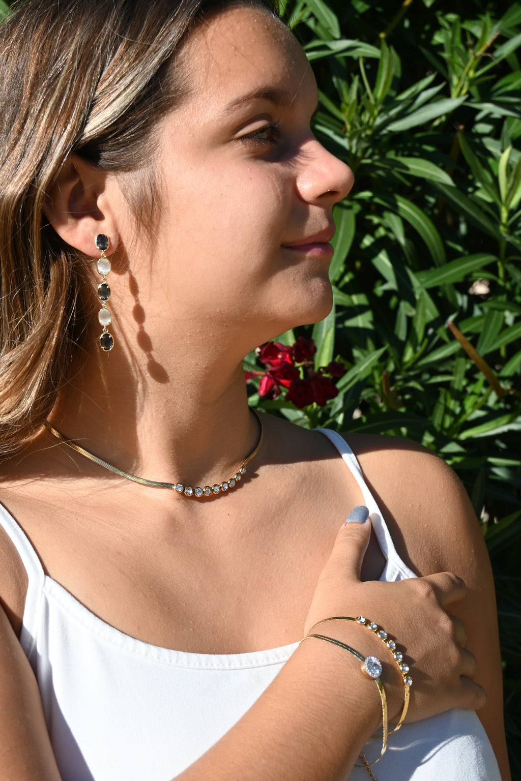 Bracelet Victoria doré – Chaîne serpent et zircon