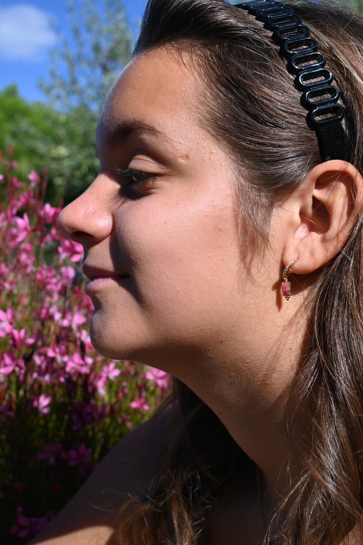 Boucles d’oreilles HAILEY – Pierre naturelle et zircon