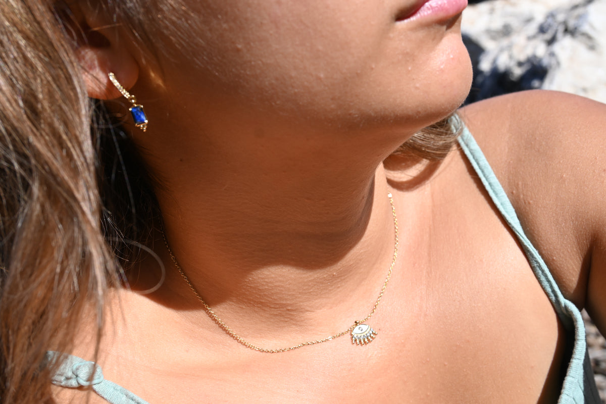 Boucles d’oreilles HAILEY – Pierre naturelle et zircon