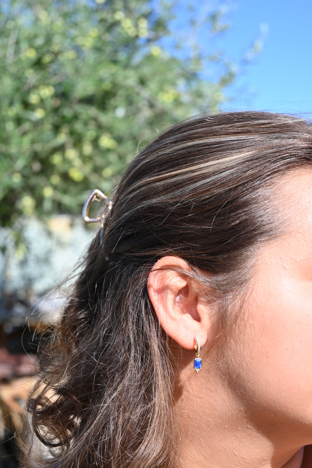Boucles d’oreilles HAILEY – Pierre naturelle et zircon
