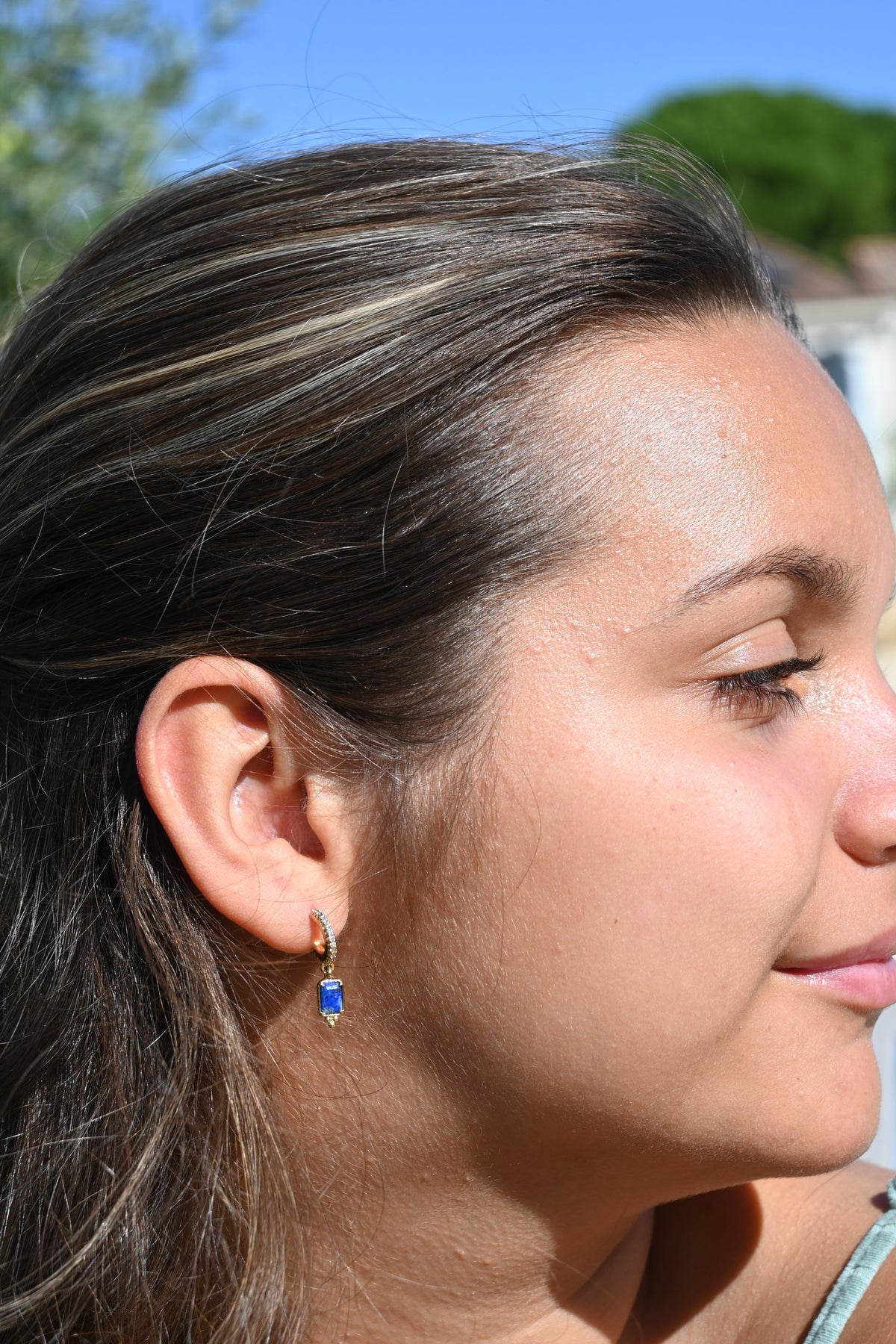Boucles d’oreilles HAILEY – Pierre naturelle et zircon