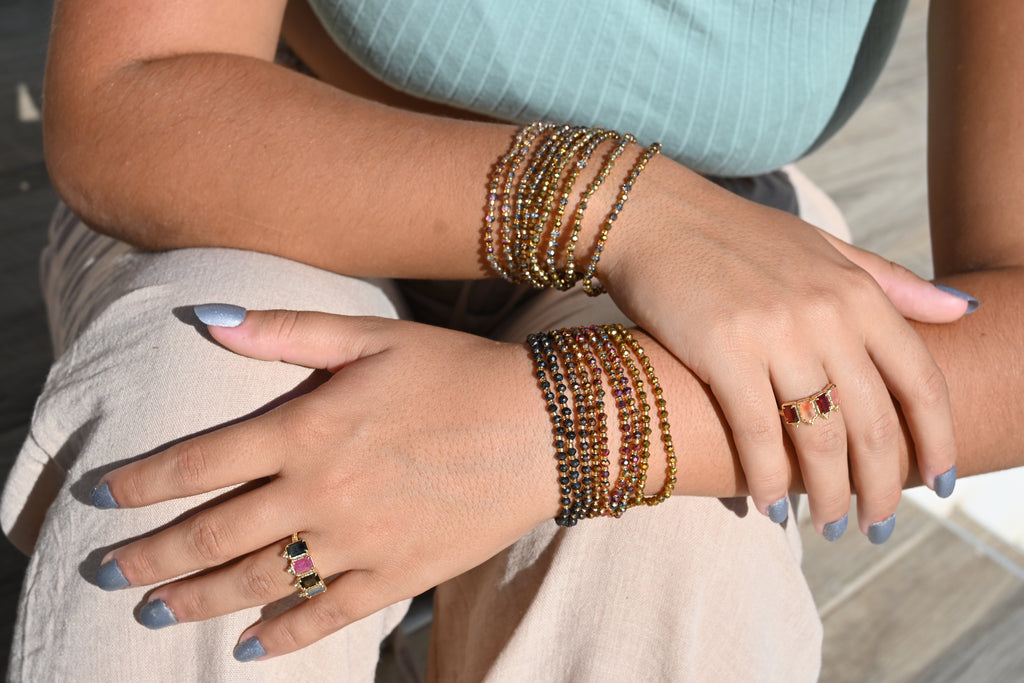 EMY –  bracelets élastiques en perles de verre