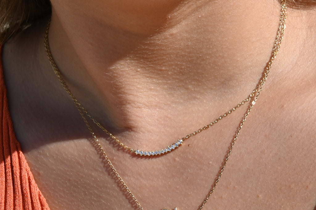 Collier Kati doré – Chaîne fine et zircons