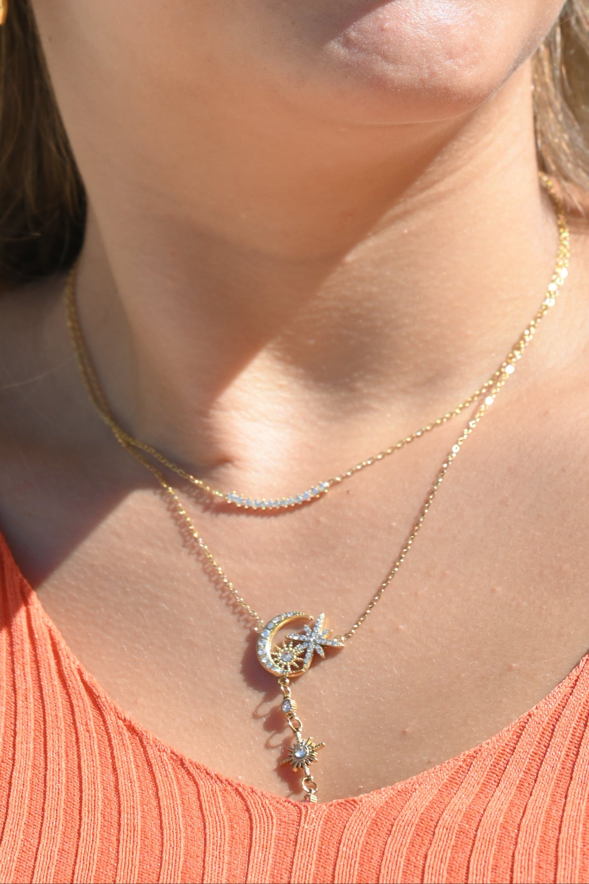 Collier Kati doré – Chaîne fine et zircons