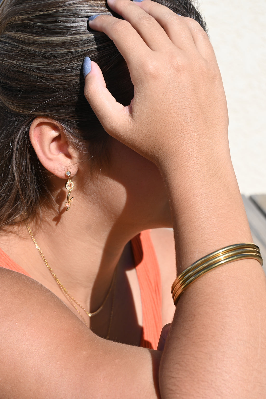 ELY – Bracelets joncs dorés en acier inoxydable