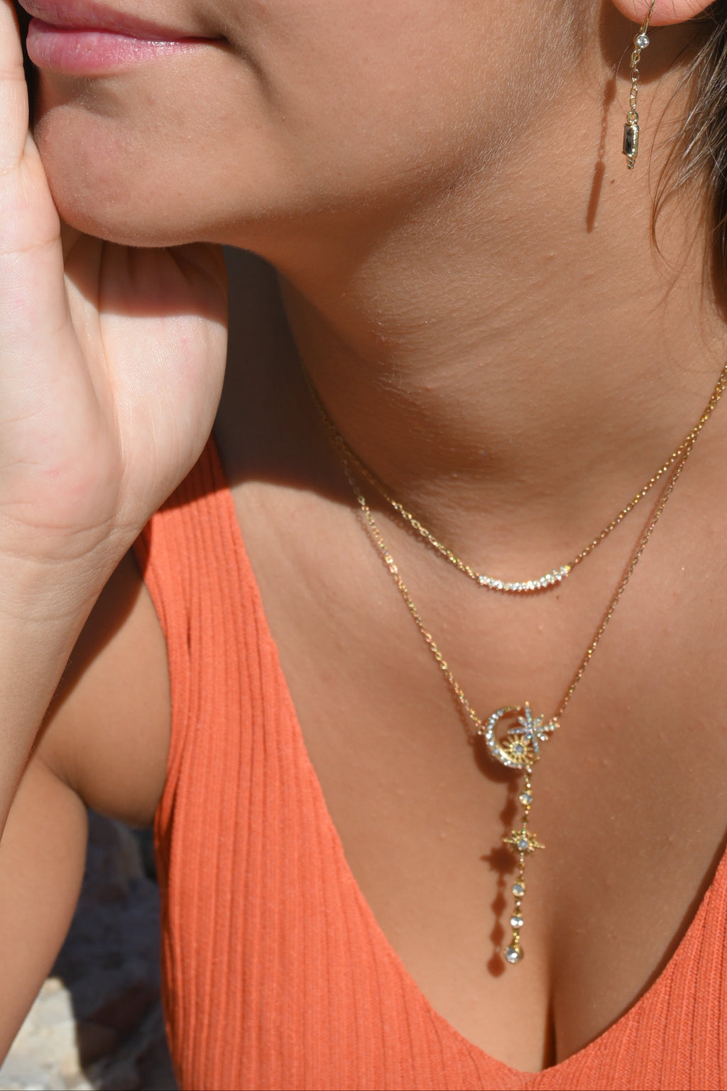 Collier Kati doré – Chaîne fine et zircons