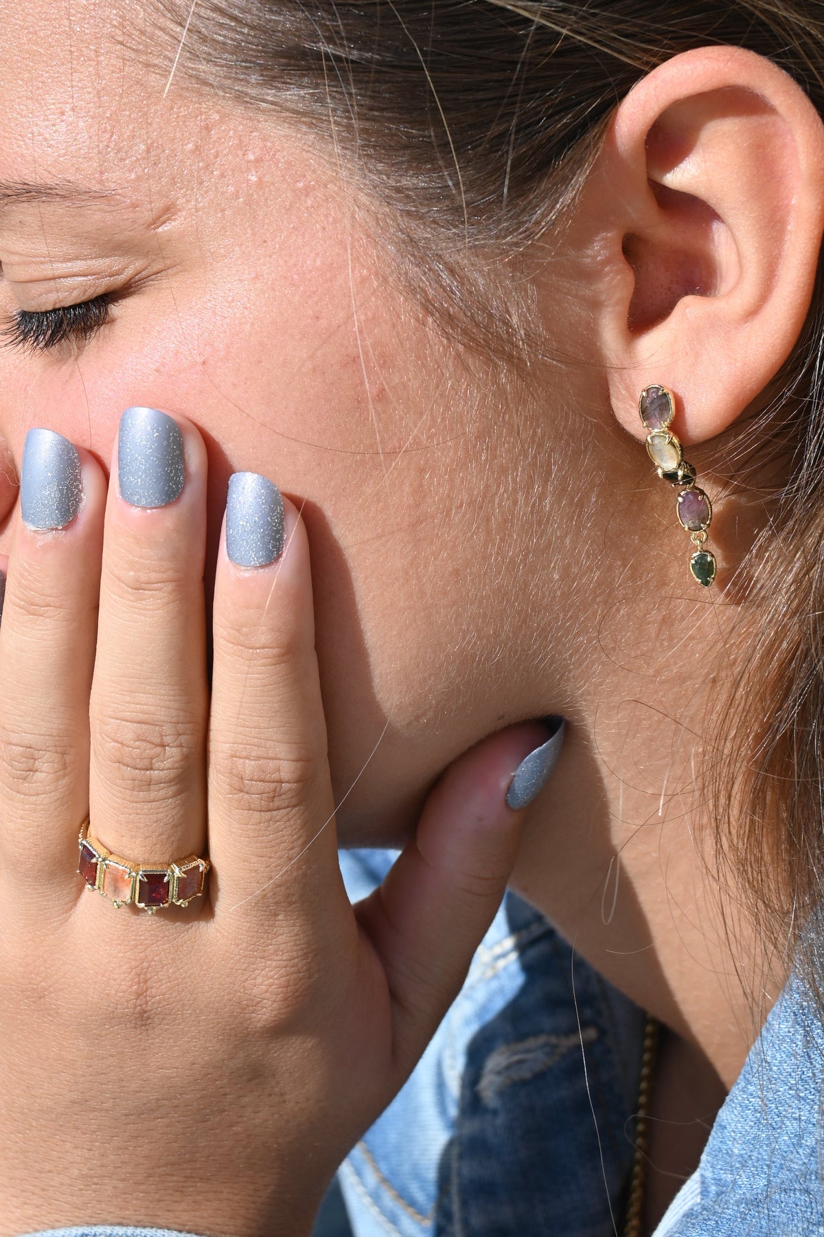 Boucles d’oreilles SYDNEY – Tourmaline colorée