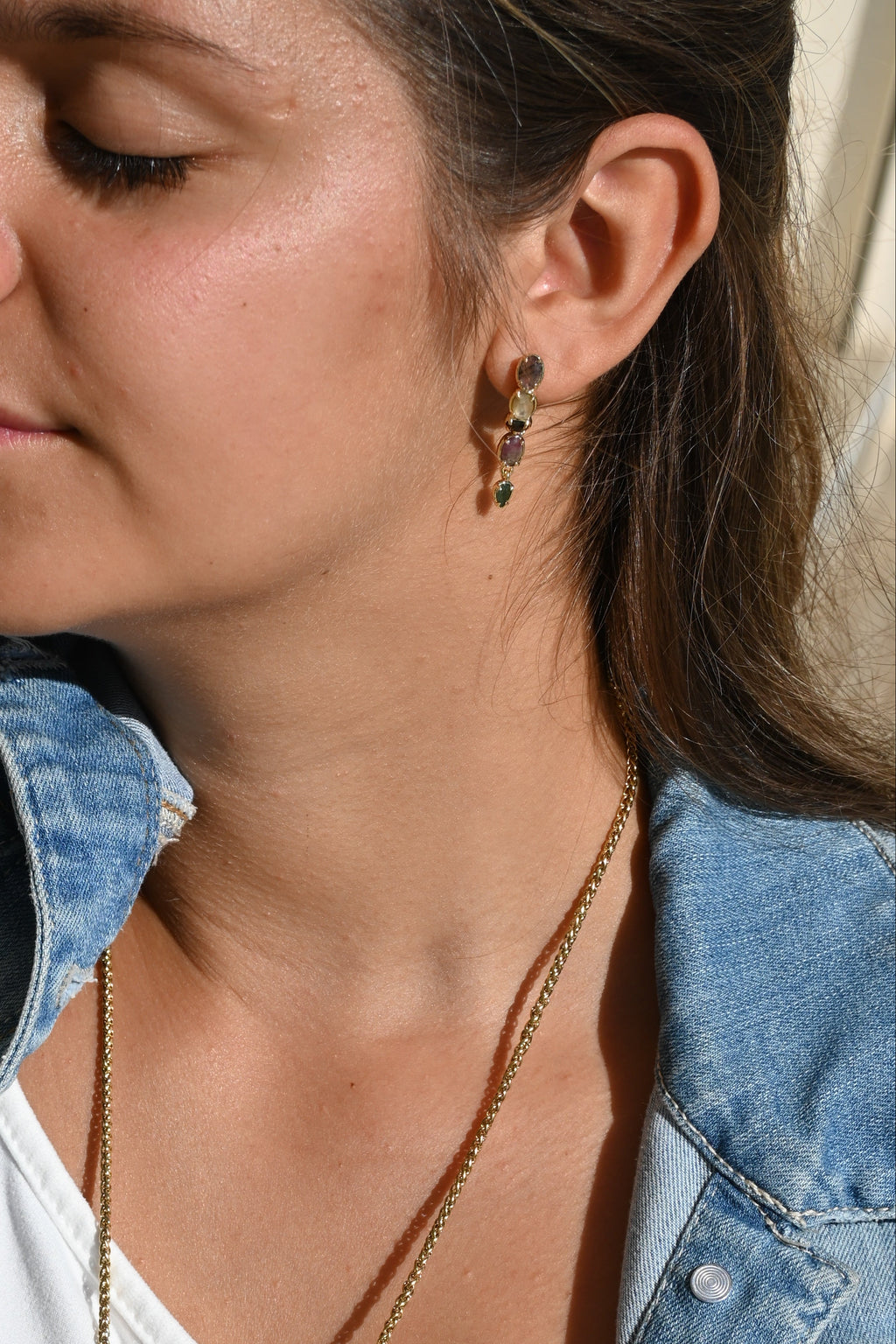 Boucles d’oreilles SYDNEY – Tourmaline colorée