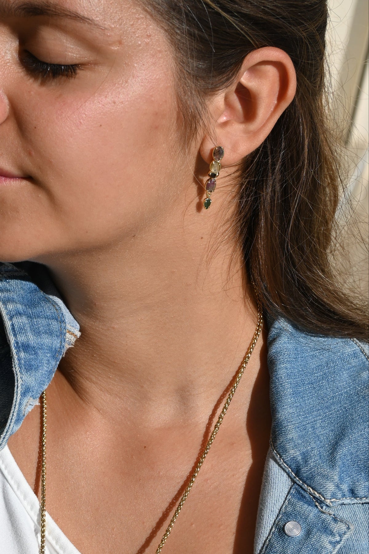 Boucles d’oreilles SYDNEY – Tourmaline colorée