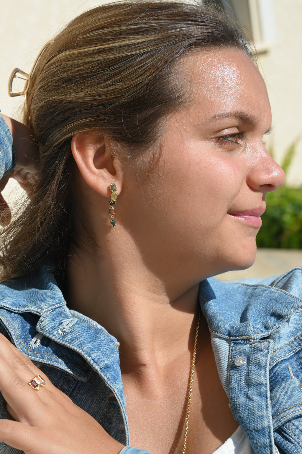 Boucles d’oreilles SYDNEY – Tourmaline colorée