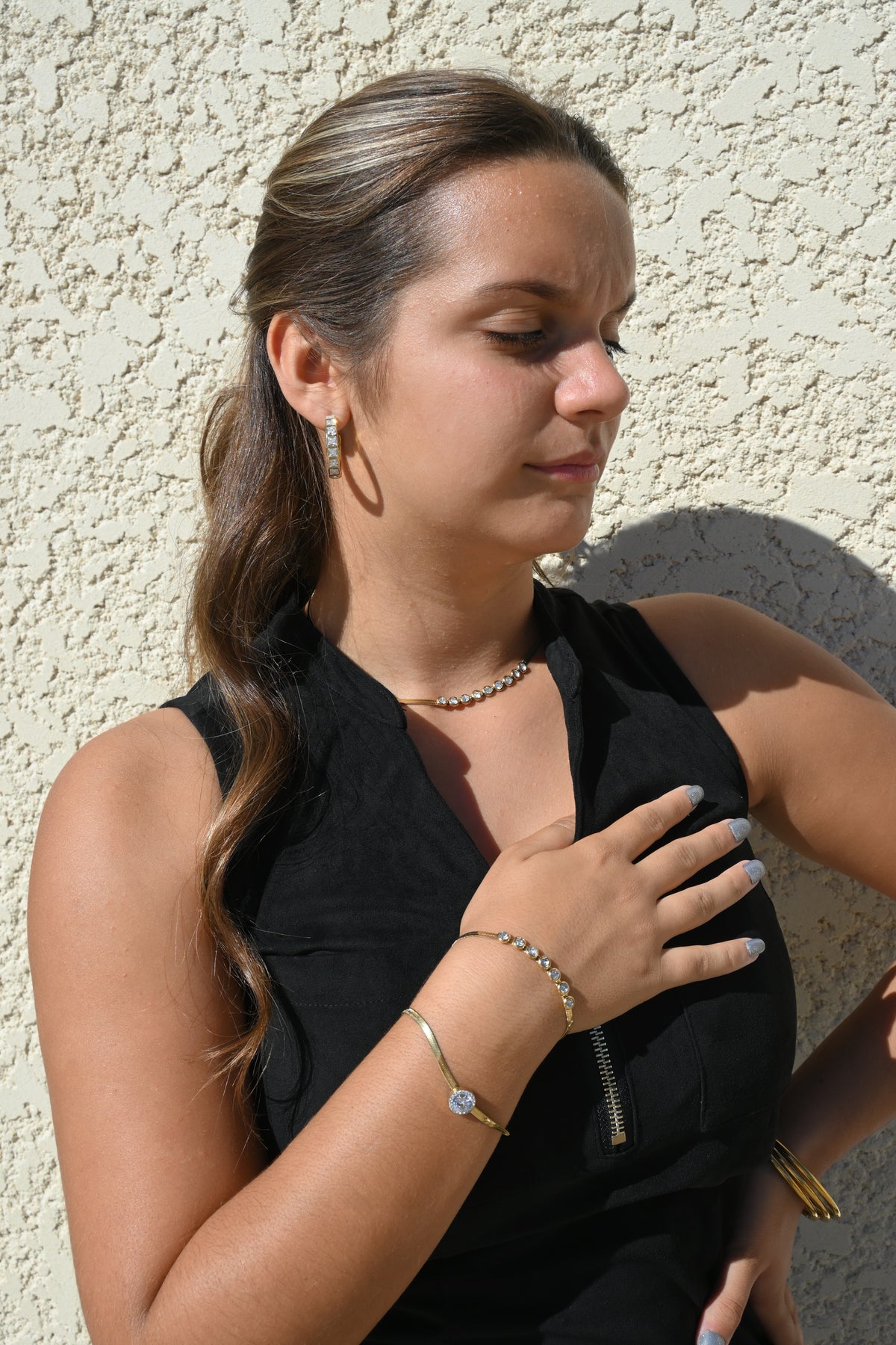 Bracelet Victoria doré – Chaîne serpent et zircon