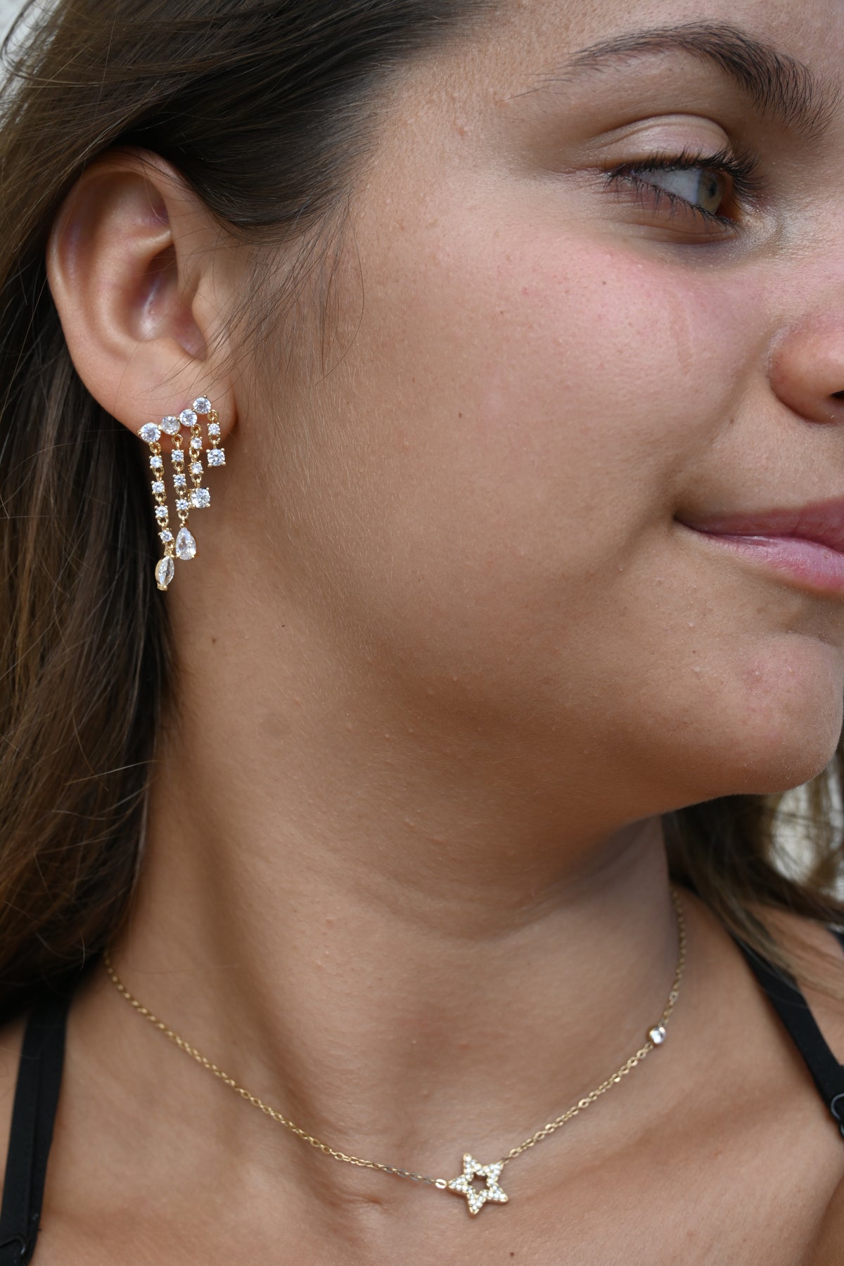 Parure RUBY dorée – Collier et bracelet étoiles en zircon