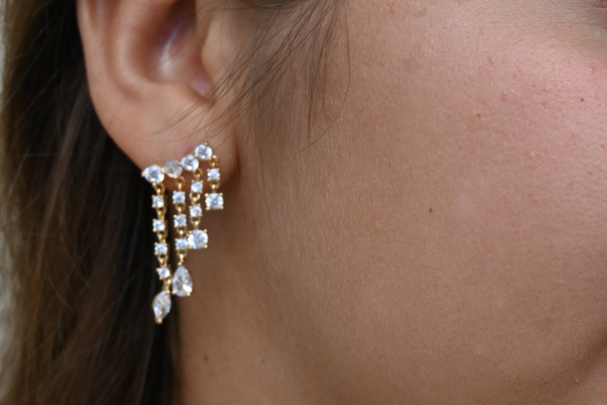 Boucles d’oreilles DIVA – Cascade de zircons
