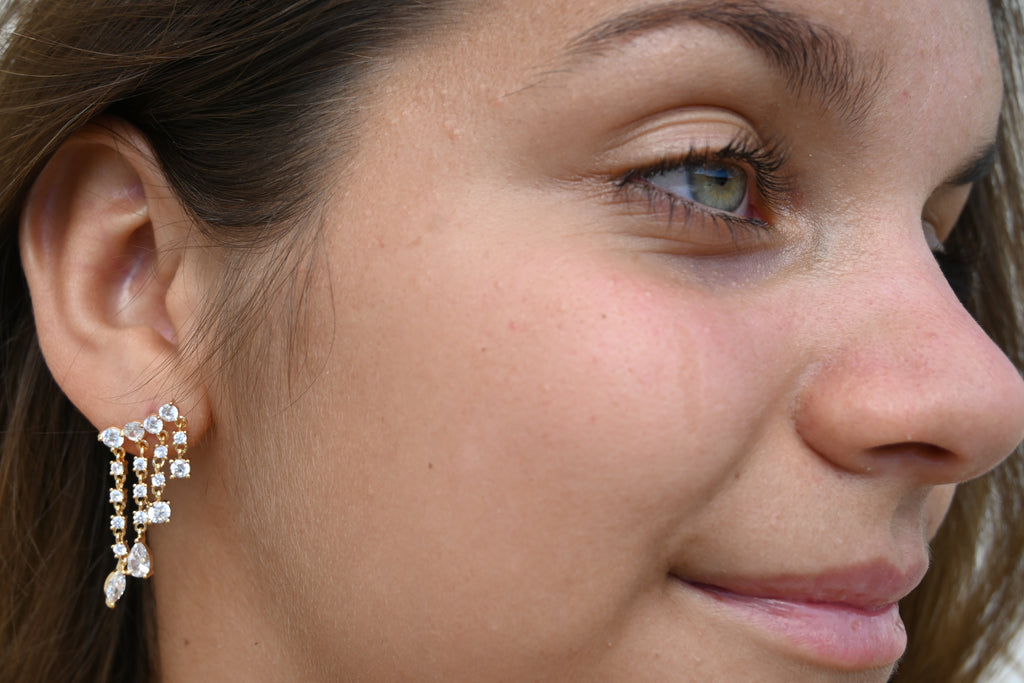 Boucles d’oreilles DIVA – Cascade de zircons