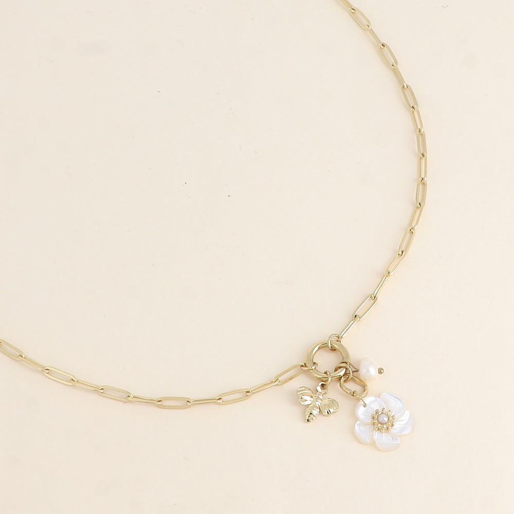 Collier ELINE Nacre  Acier Inoxydable | Or et Ame Bijoux