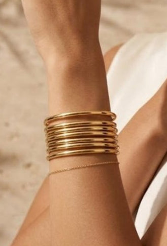 ELY – Bracelets joncs dorés en acier inoxydable