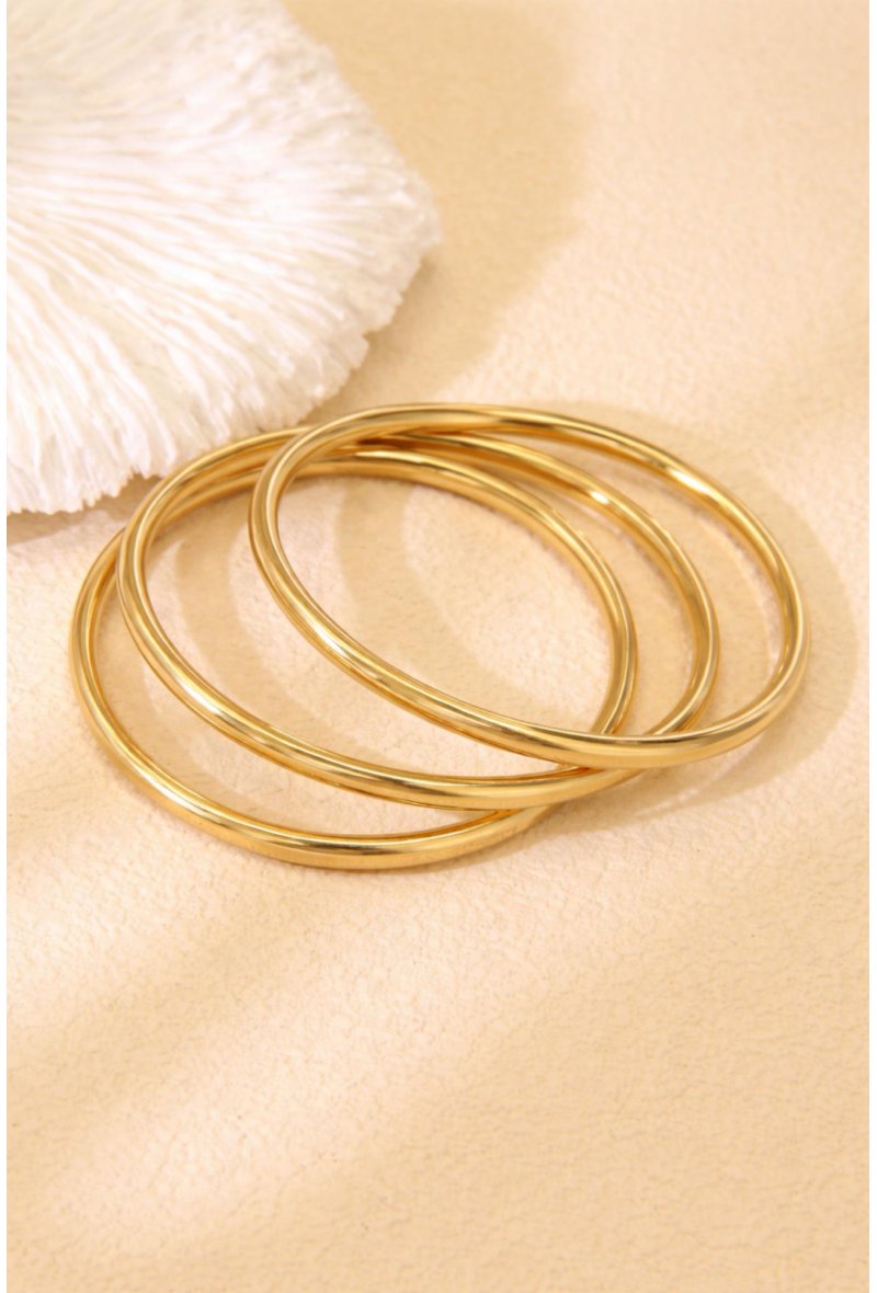 ELY – Bracelets joncs dorés en acier inoxydable