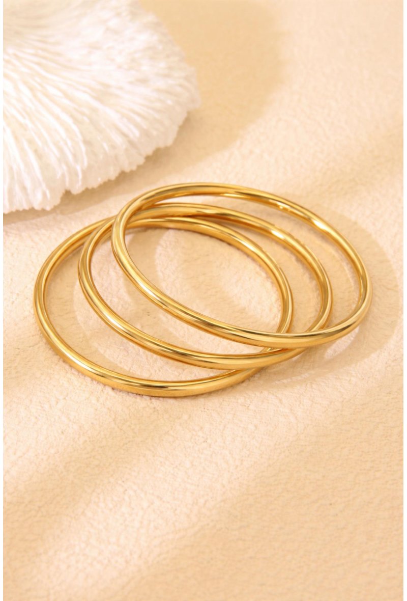 ELY – Bracelets joncs dorés en acier inoxydable