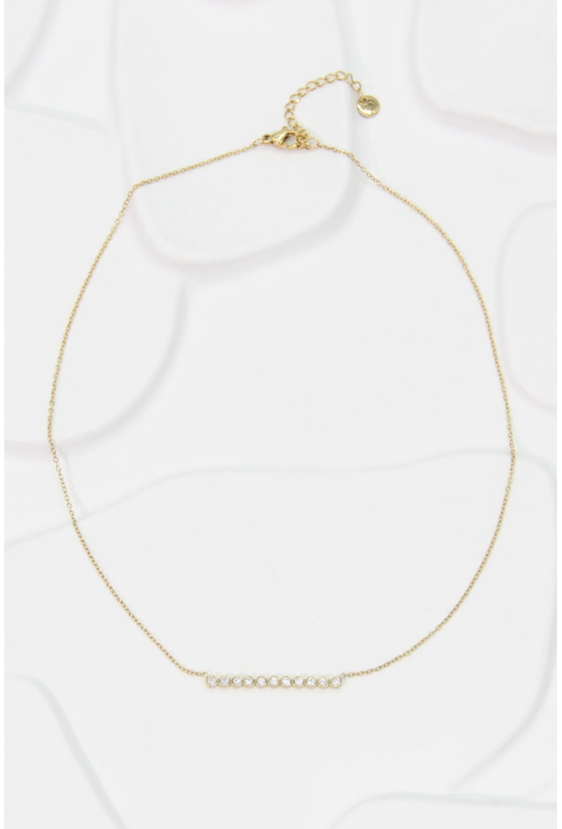 EVELYN – Collier fin doré en acier inoxydable, 32 cm