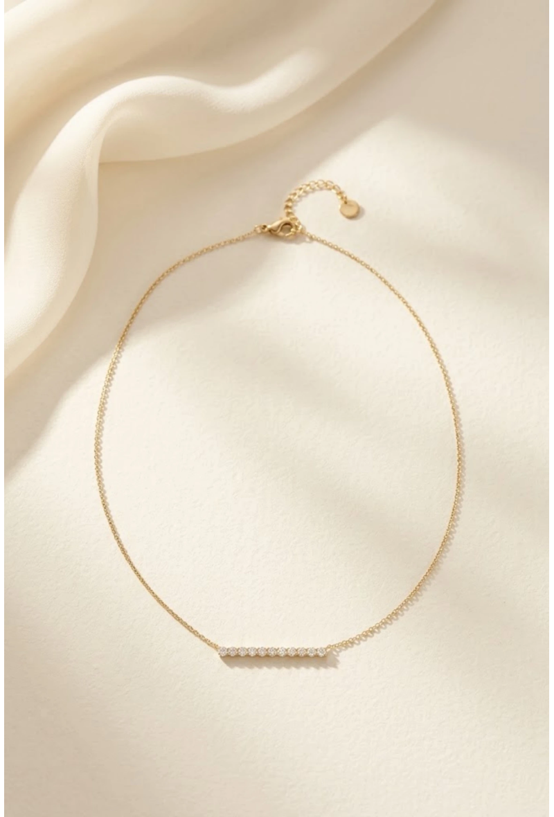 EVELYN – Collier fin doré en acier inoxydable, 32 cm
