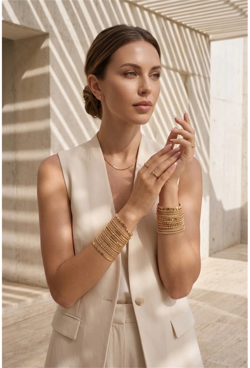 LILOU – Bracelet élastique en acier inoxydable