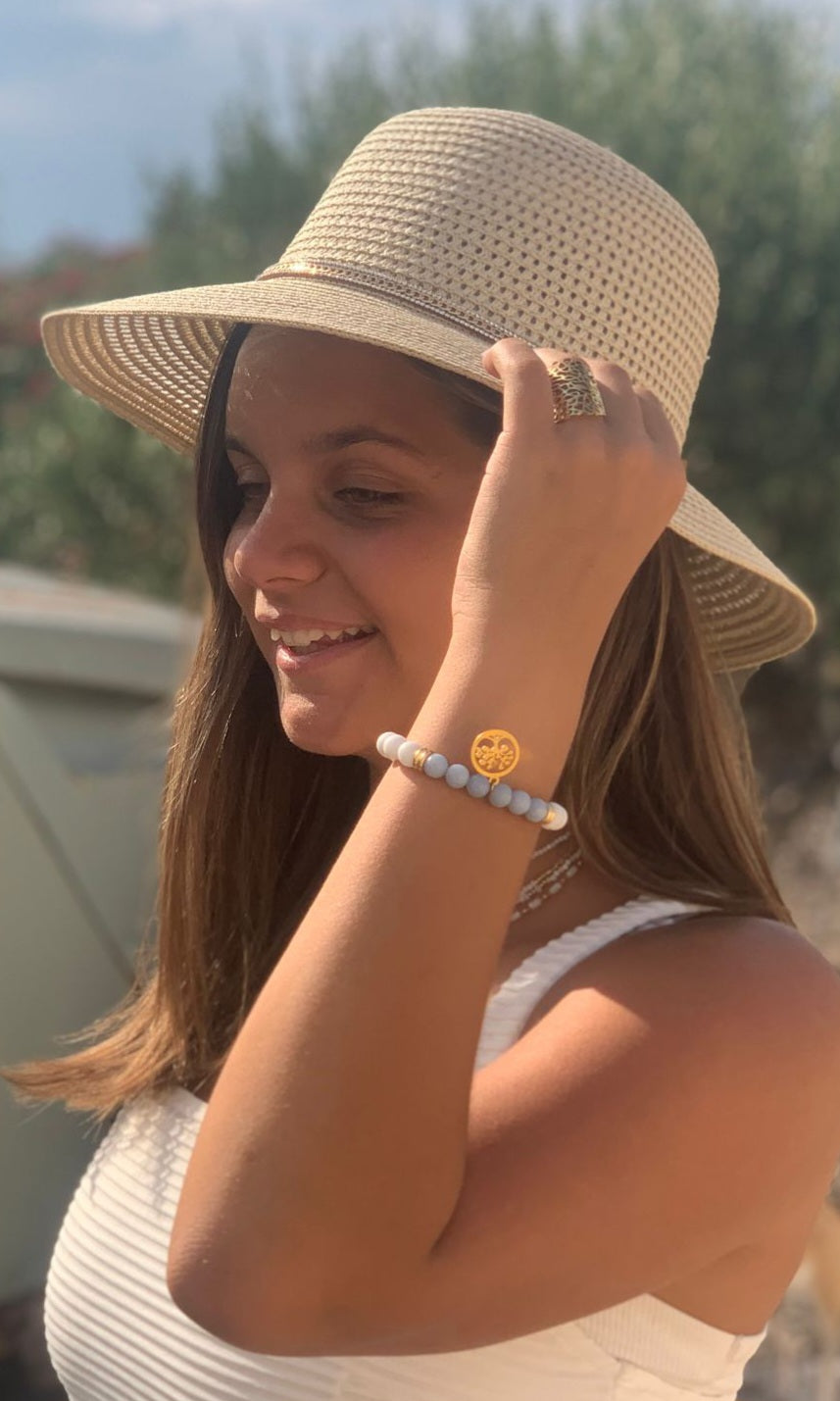 Bracelet Angélique : Péristérite et angélite