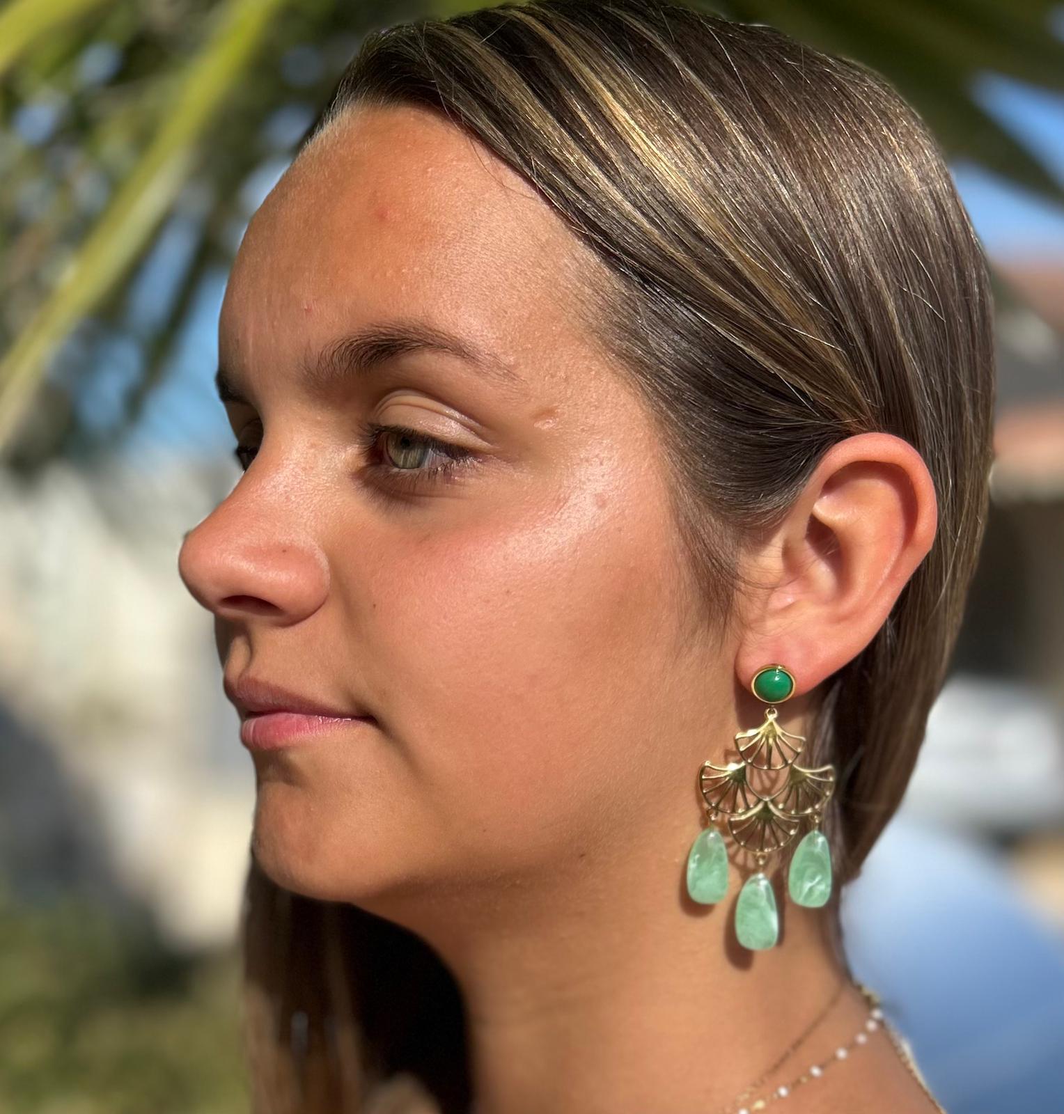 Boucles d'Oreilles Achlé – Acétate & Acier Doré