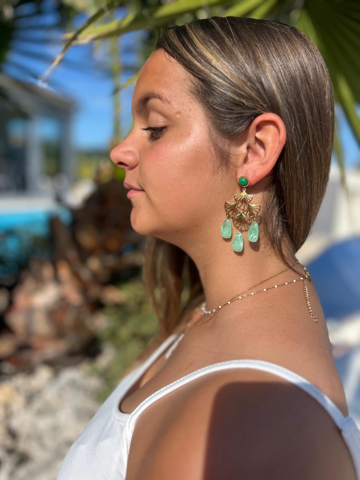 Boucles d'Oreilles Achlé – Acétate & Acier Doré