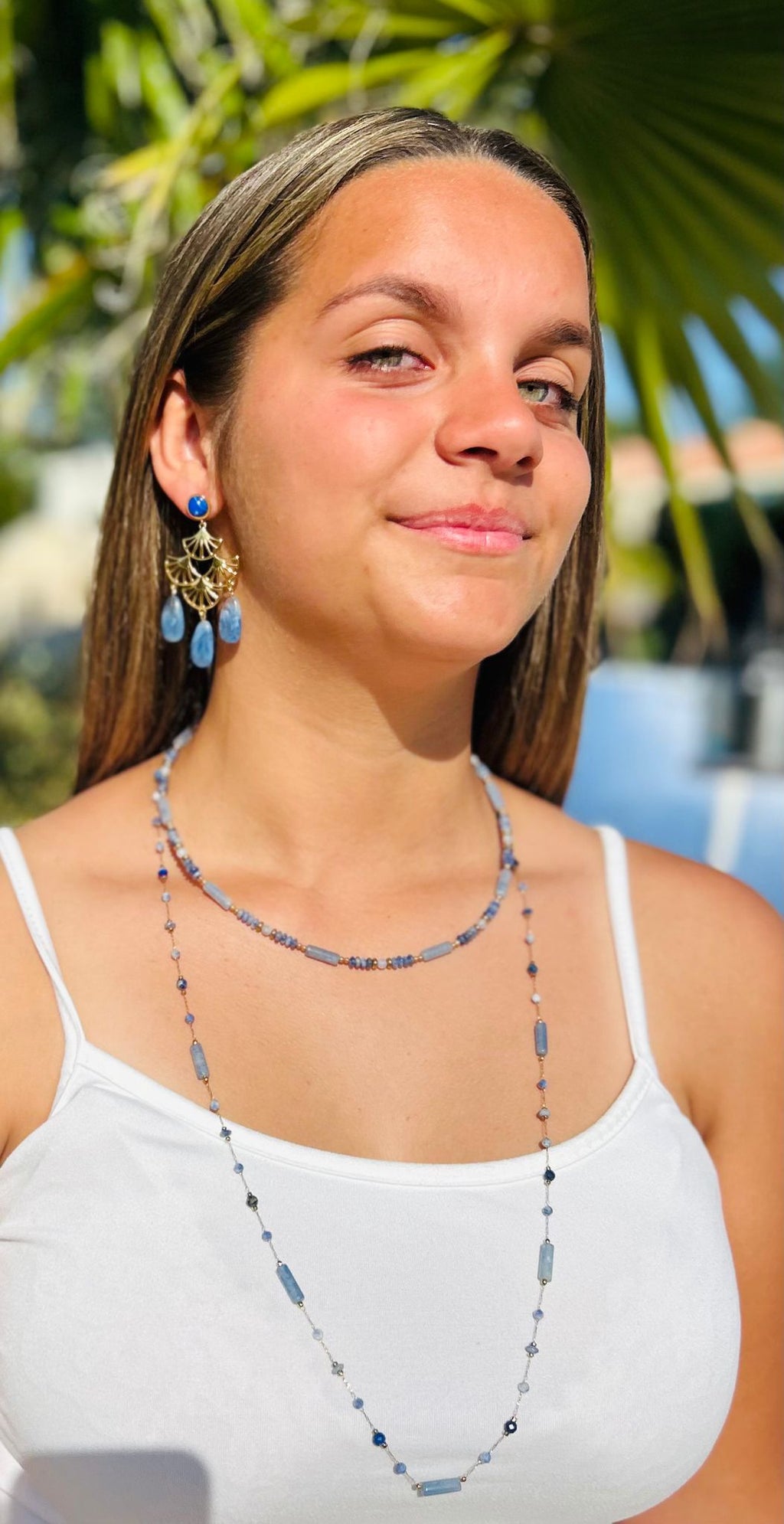 Sautoir LÉNIS Pierres Naturelles Acier Inoxydable Doré | Or et Âme Bijoux
