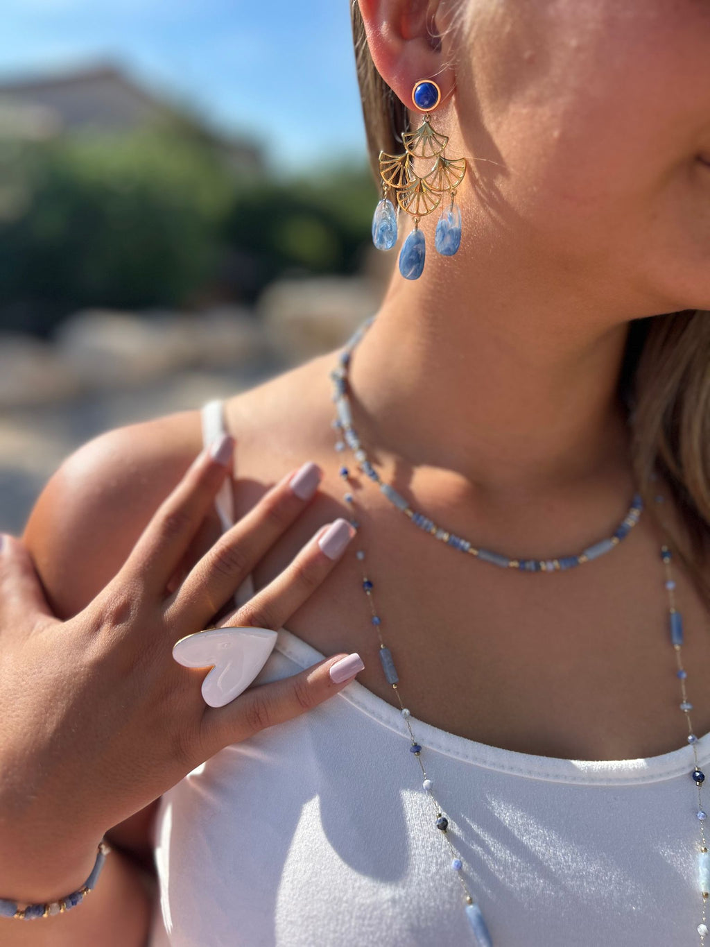 Boucles d'Oreilles Achlé – Acétate & Acier Doré