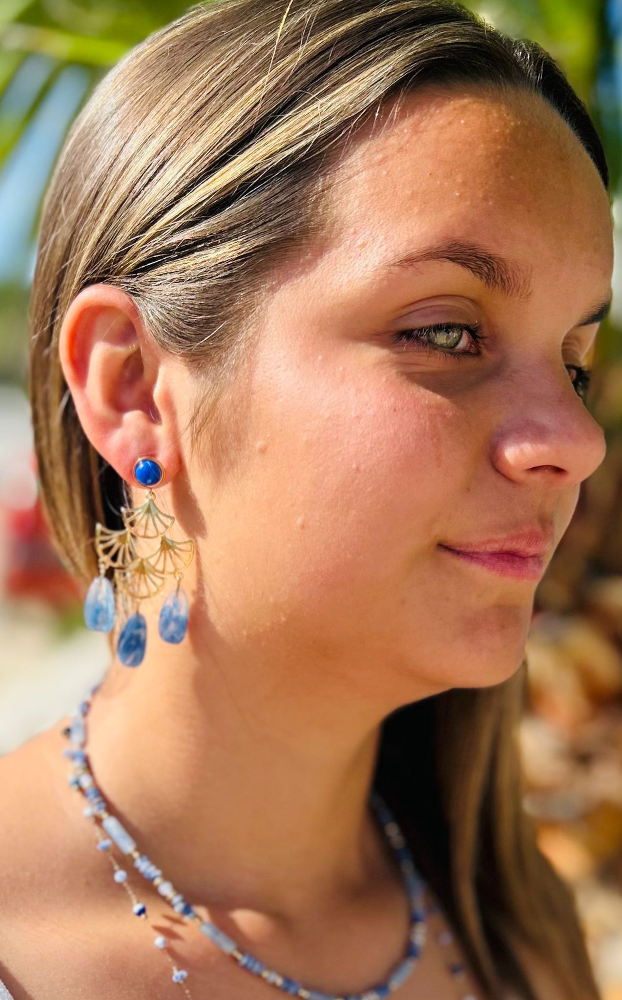 Boucles d'Oreilles Achlé – Acétate & Acier Doré