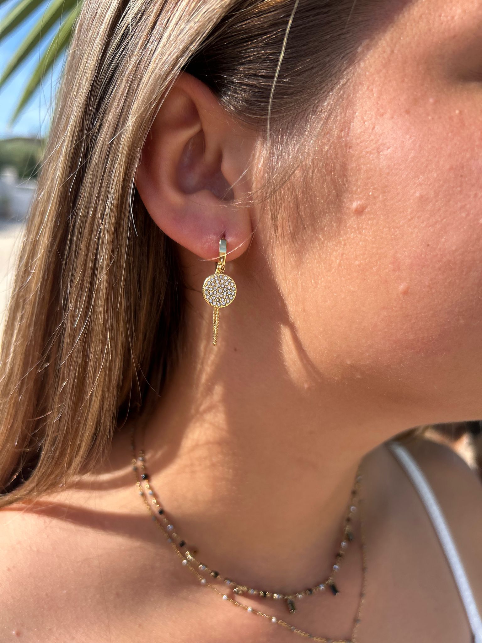 Boucles d'Oreilles ROXI | Zircones & Chaînes Pendantes | Or et Âme Bijoux