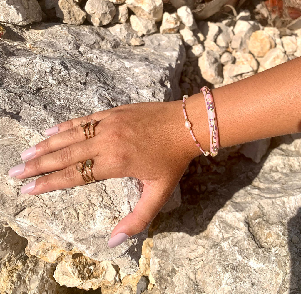 Bracelet LOLA | Perles d'Eau Douce & Pierres Naturelles | Or et Âme Bijoux