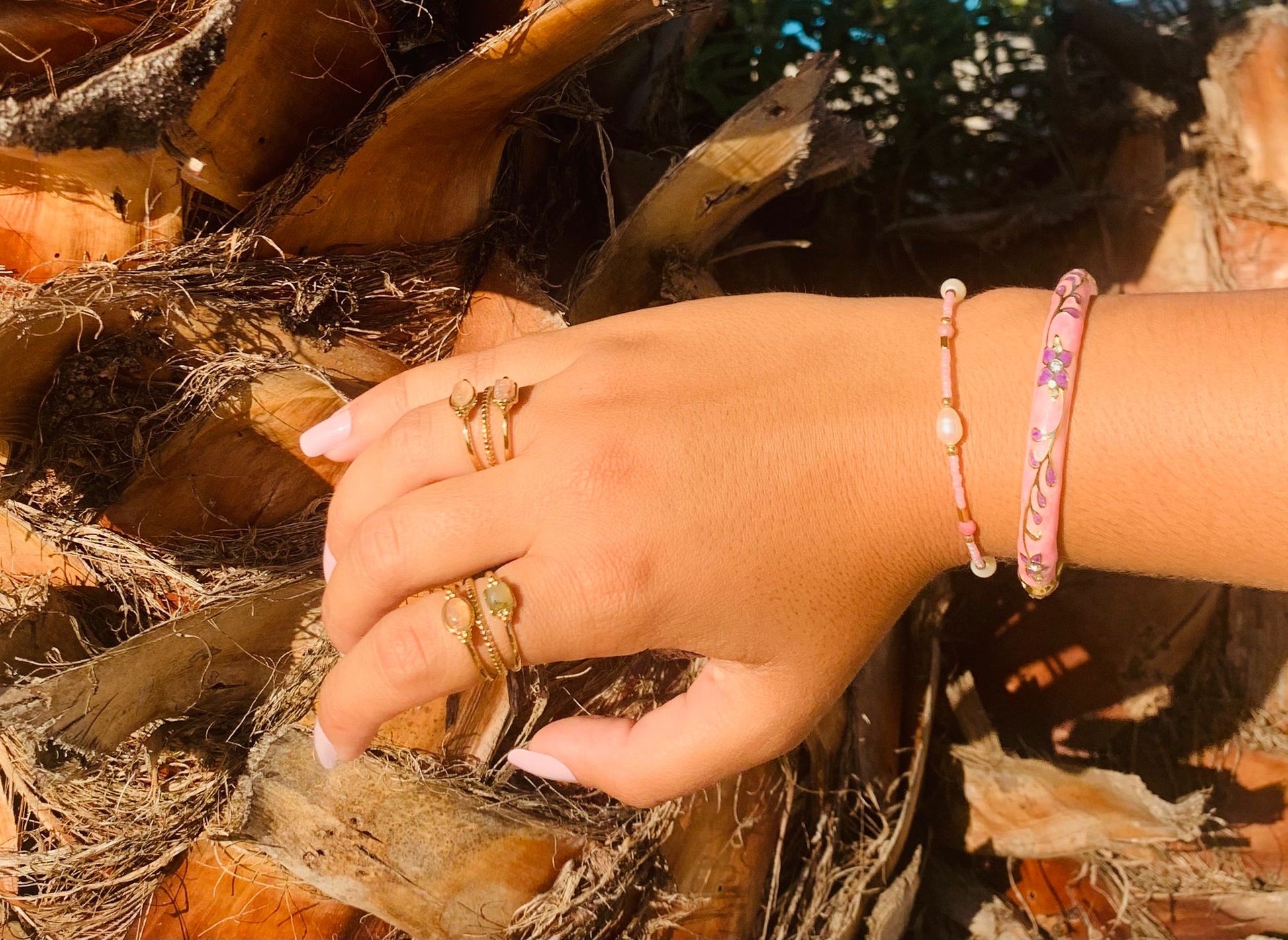 Bracelet LOLA | Perles d'Eau Douce & Pierres Naturelles | Or et Âme Bijoux