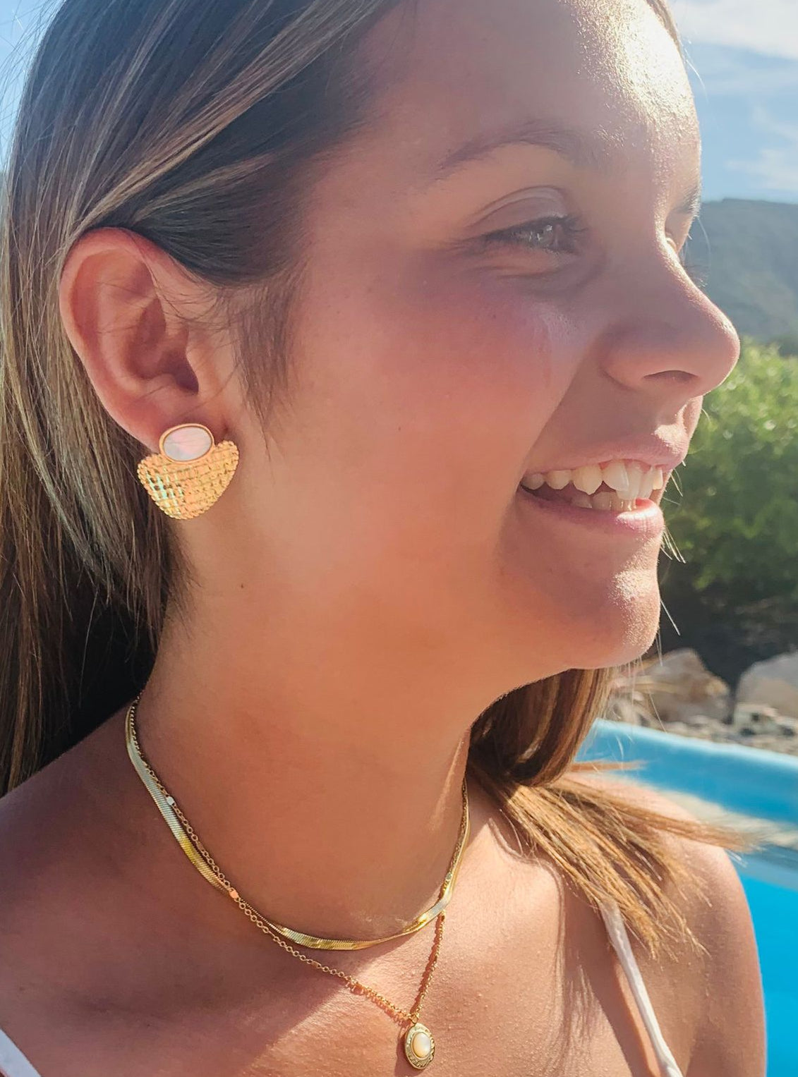 Collier Double MAE Nacre Acier Inoxydable Doré | Or et Âme Bijoux