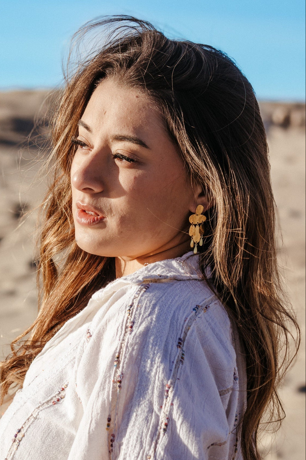 Boucles d'Oreilles LIVIA Pendantes Élégantes • Acier Inoxydable Doré"