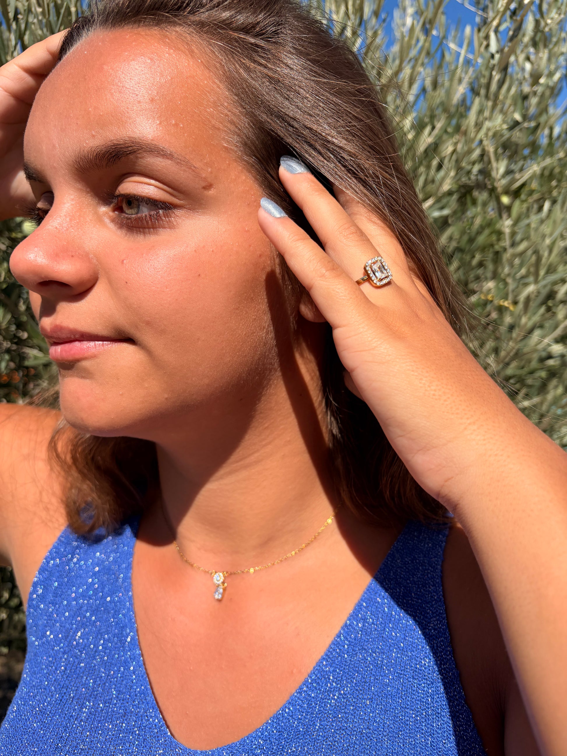 BAGUE DARCY - Zirconium Carré Doré