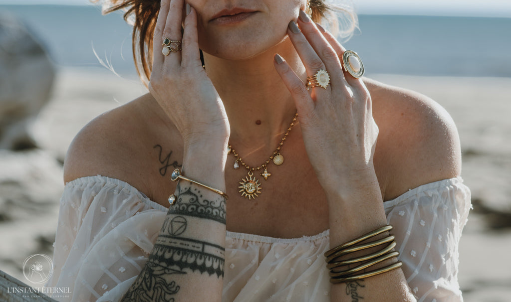 Collier MARIE- Bijou Soleil doré lumineux Or et Ame Bijoux